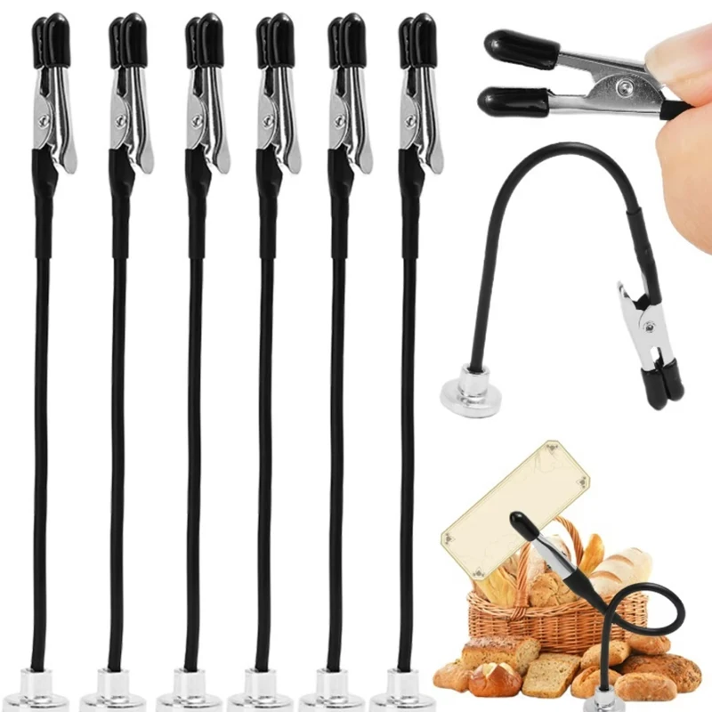 10/5 Piezas de Pinzas Magnéticas Flexibles Tipo Cocodrilo para Pruebas Eléctricas, Tarjetas DIY, Portamenús de Cocina y Fotos