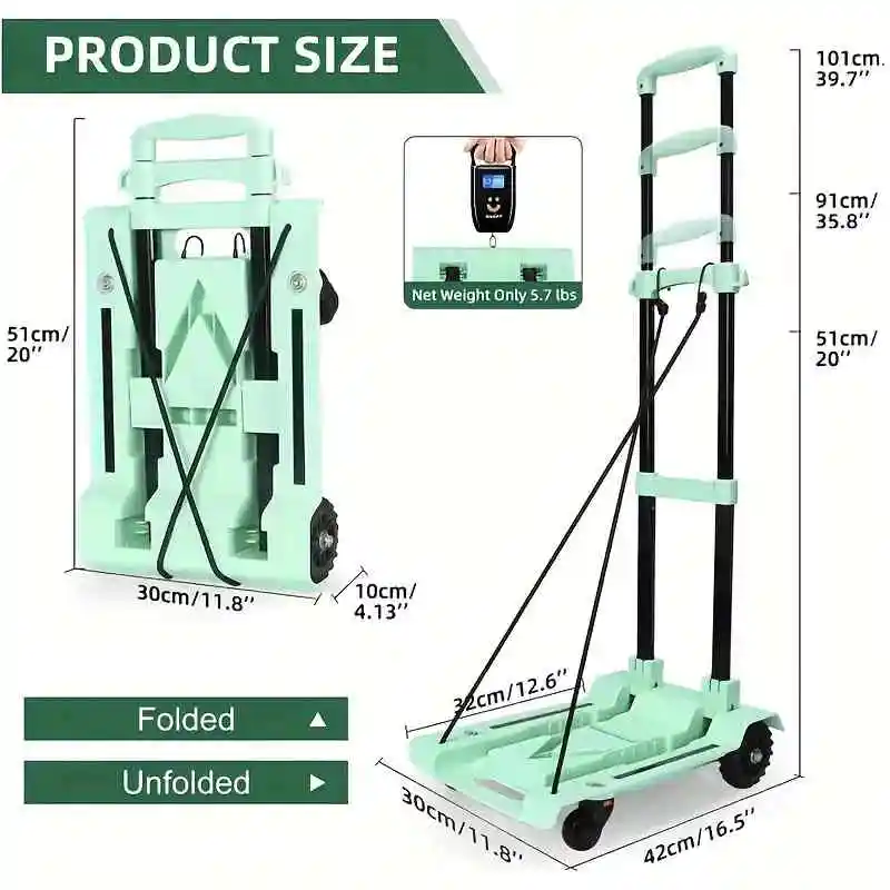 BY02 Faltbarer Utility-Einkaufswagen, Rollbox, tragbarer Trolley, leichter Trolley