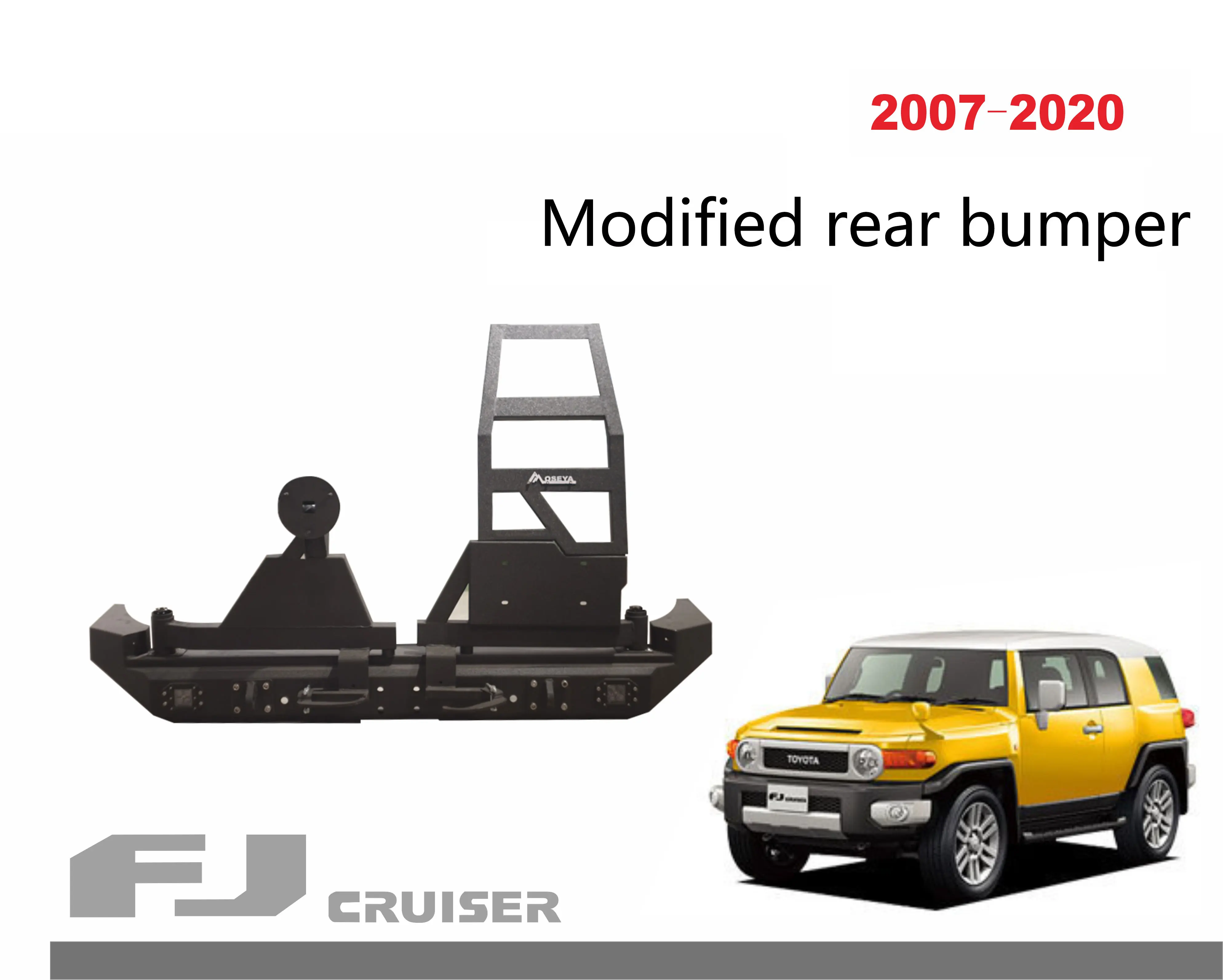 4x4 Offroad Steel For fj cruiser bumper With Modified double open rear bumper Car Bumper