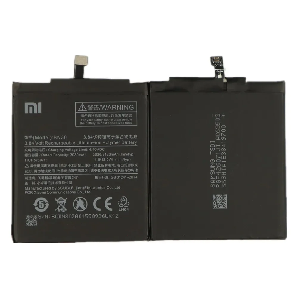 2024 Years New 100% high quality Original Battery BN30 For Xiaomi Redmi 4A Redrice Hongmi 4A Mobile Phone Battery Bateria