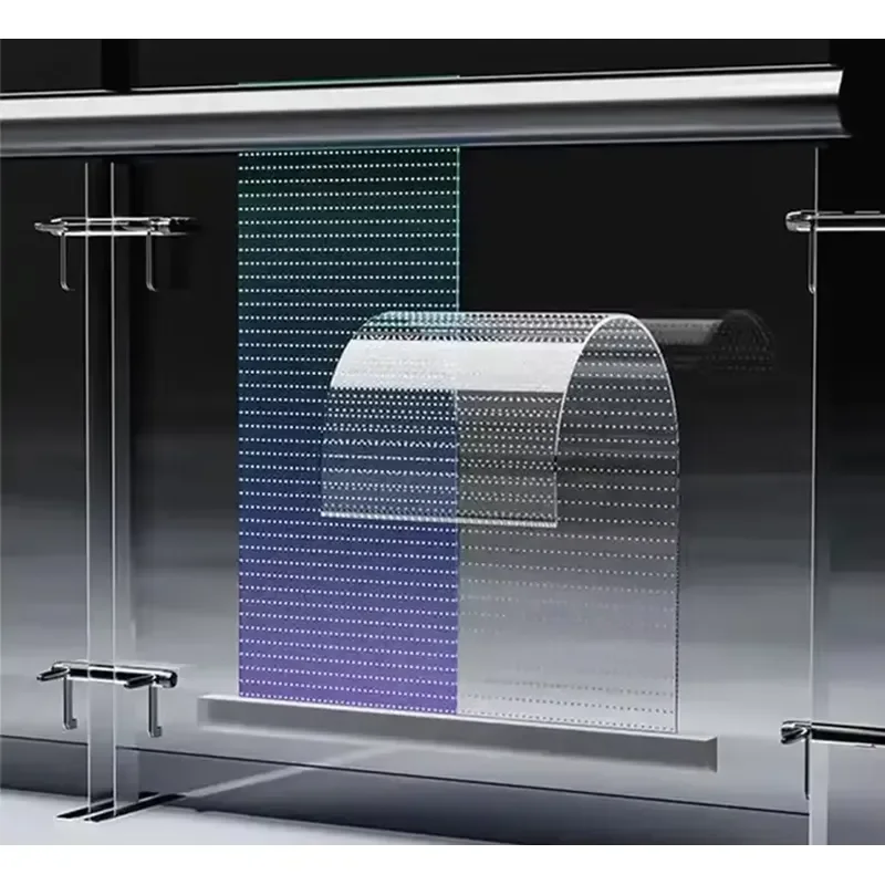 P4 P5 HD Ultra Thin Transparent Led Display Film Invisible Clear Retail Store Glass Led Display