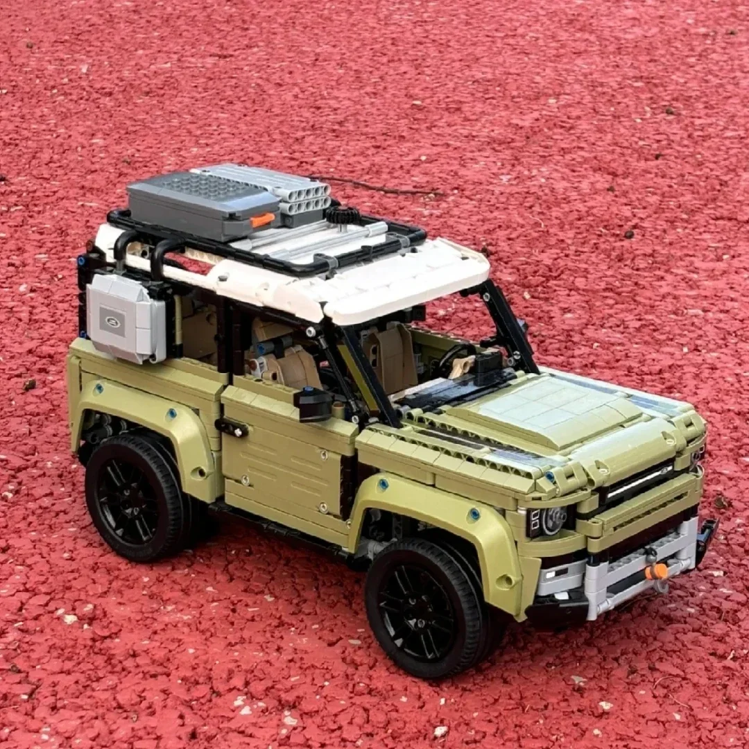 테크니컬 로버 디펜더 수집가용 블록 세트, 클래식 오프로드 자동차 42110 모델, 더트 바이크 애호가를 위한 아이디어 선물