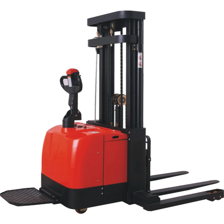 Hydraulic Power Pallet Lifter 1.5Ton Electric Stacker 3m Lift Height Walk Behind Cargo Stacking Machine