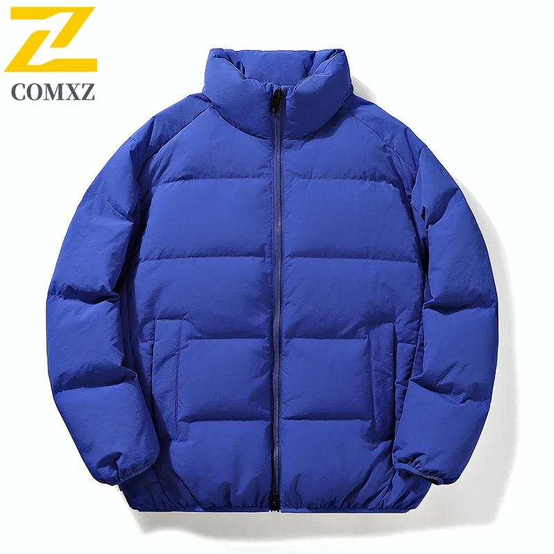 

COMXZ Outdoor Cycling Men Down Jacket Casual Stand Collar Windproof Warm Parka Luxury Travel Cold Resistant Winter New Clothing