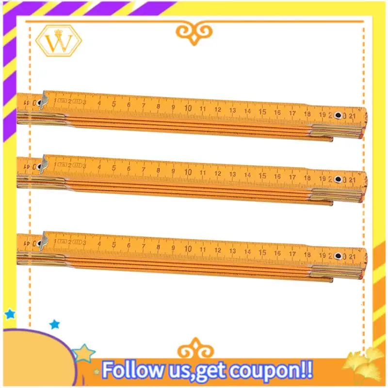 Régua dobrável de madeira portátil para carpinteiro A01K-3X 100 cm/39 polegadas