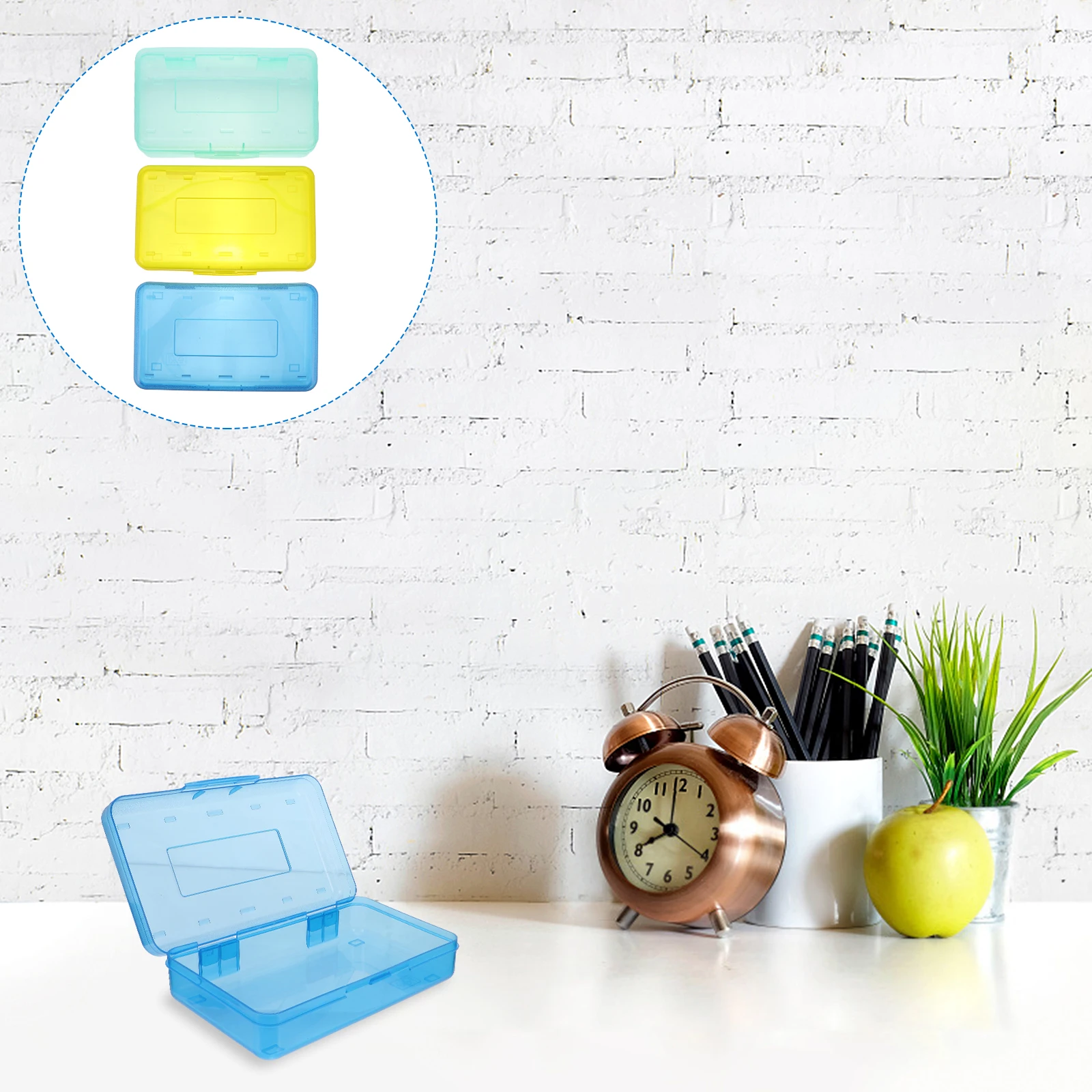 3-teiliges Federmäppchen mit großer Kapazität, multifunktionales Schreibwaren-Studentenbedarf, Kunststoffgeflecht, transparenter Aufbewahrungshalter