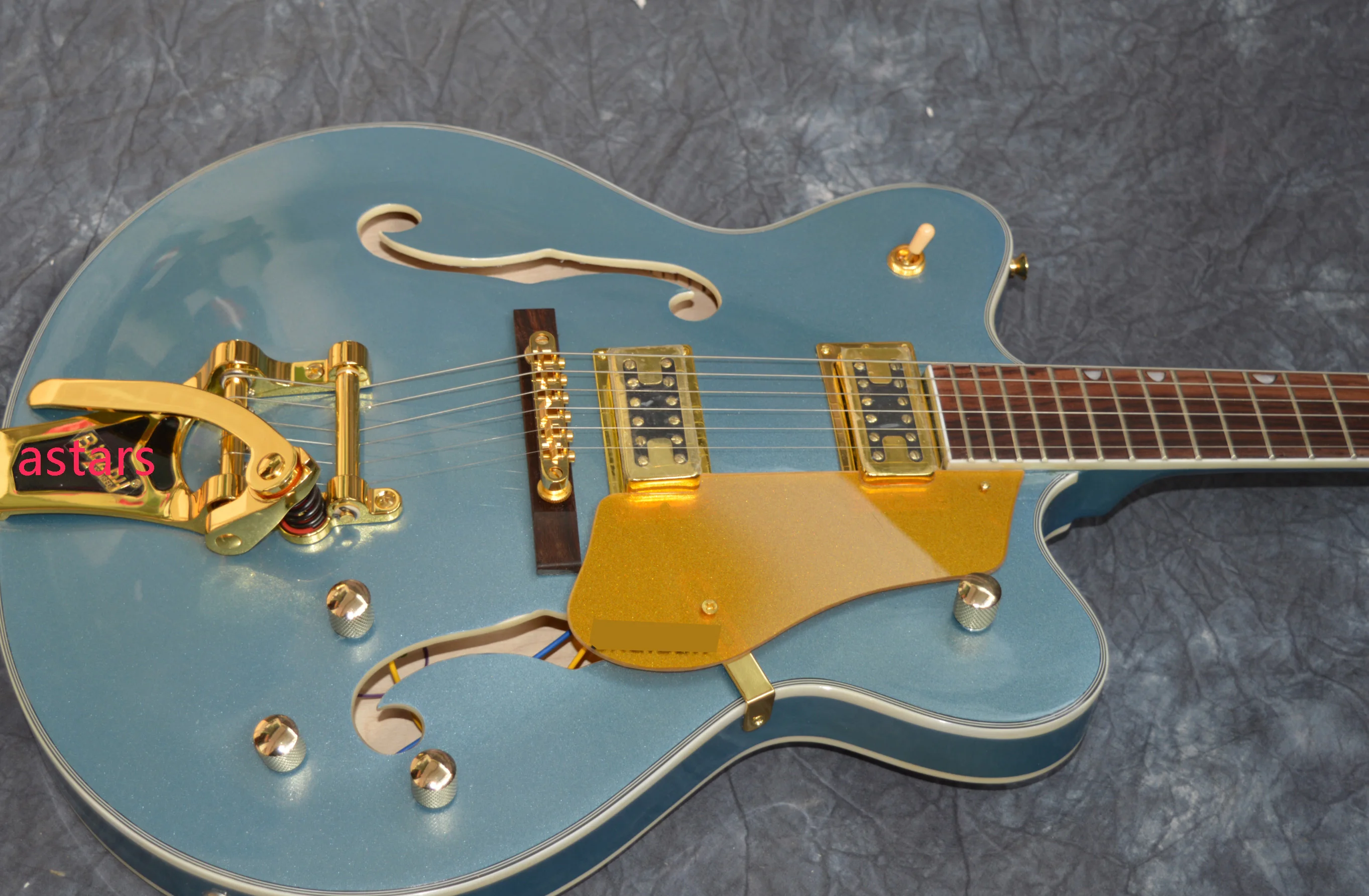 Jazz Semi Hollow Body Electric Guitar Blue Free Delivery