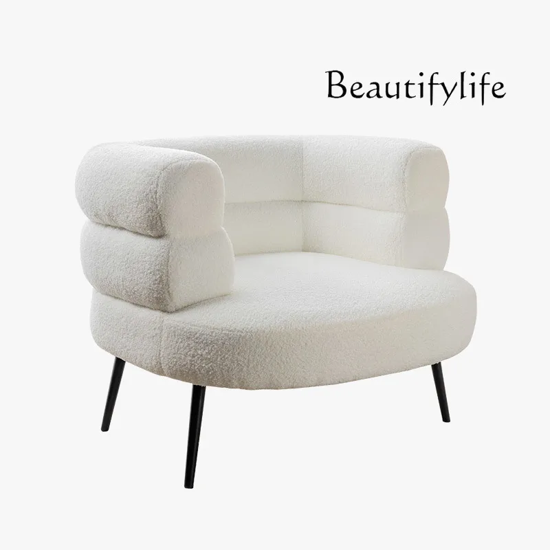 Nordic Designer Single Sofa Creative Lambswool Simple Balcony Light Luxury Art Leisure Chair