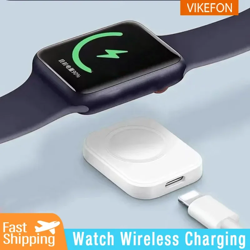 VIKEFON Magnetyczna bezprzewodowa szybka ładowarka do Apple Watch serii 9 8 7 6 SE Typ C Do iPhone'a Ładowarka do iWatch Series 6 5