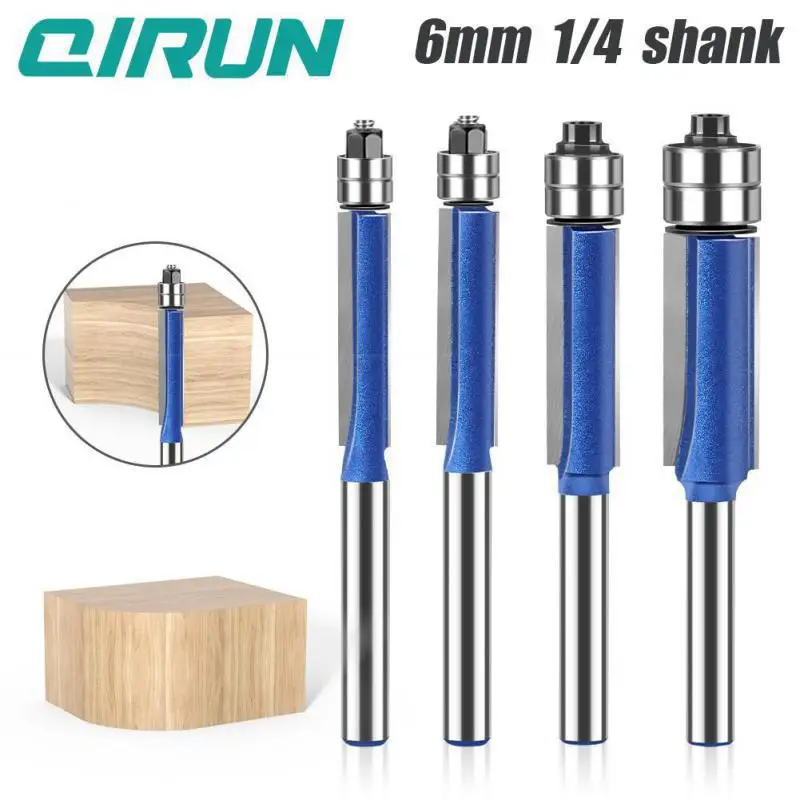 A31 6mm Shank Diameter Professional Double Bearing Trimmer, Woodworking Tungsten Steel Milling Cutter