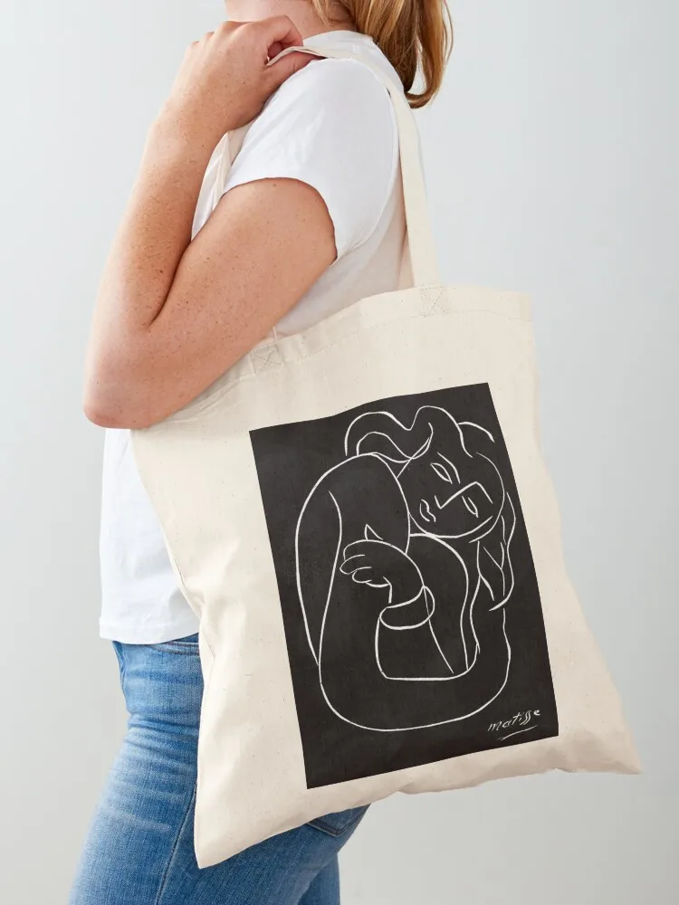 

TAHITIAN LADY : Vintage Matisse Black and White Painting Print Tote Bag personalized tote great bag Cloth bags shopping bag