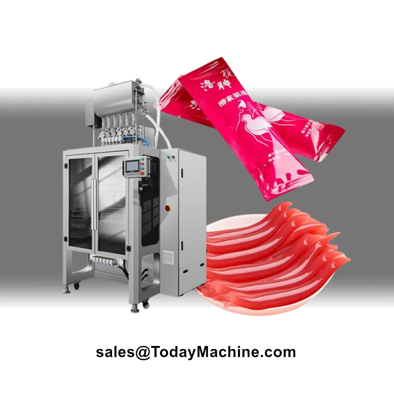 Automatic Multi Lanes Filling Sealing Liquid 5ml 10ml 25ml 50ml Stick Sachet Juice Drink Jelly Packaging Machine