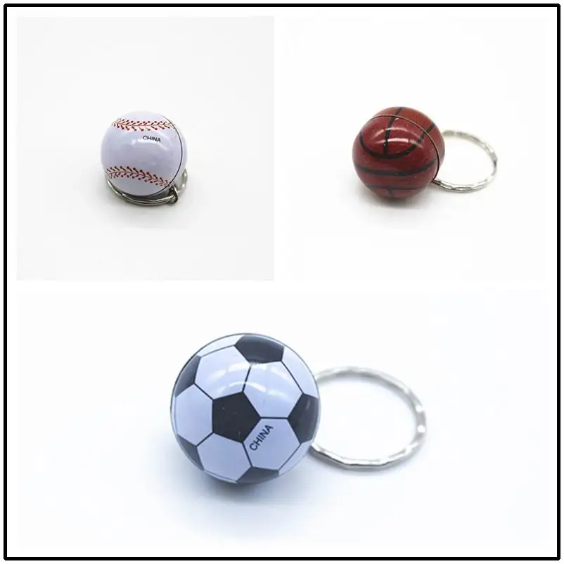 10pcs Softball saco pingente bola de futebol chaveiro beisebol pequenos ornamentos chaveiro esportes basquete lembranças anel chave presentes