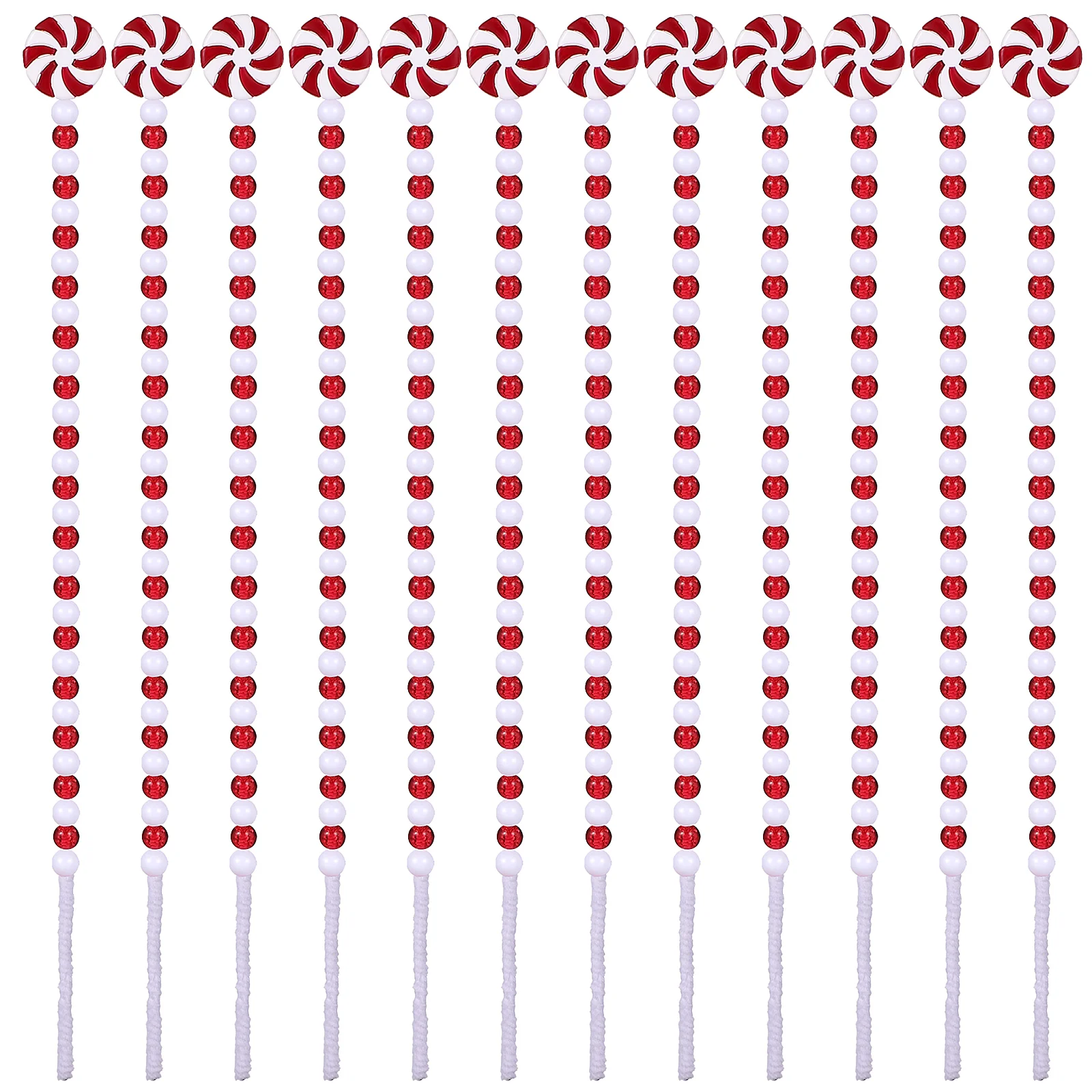 

25 Pcs Candy Cane Decors Christmas Candy Ornaments Twisted Candy Decorations