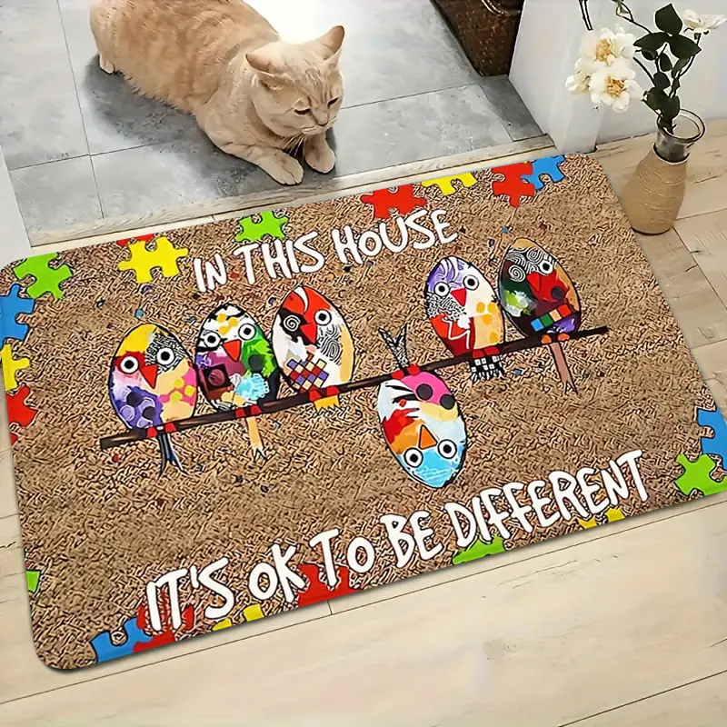 

Милый птичий домашний дверной коврик Sweet Home, нескользящий входной коврик для дома и улицы для домашнего декора