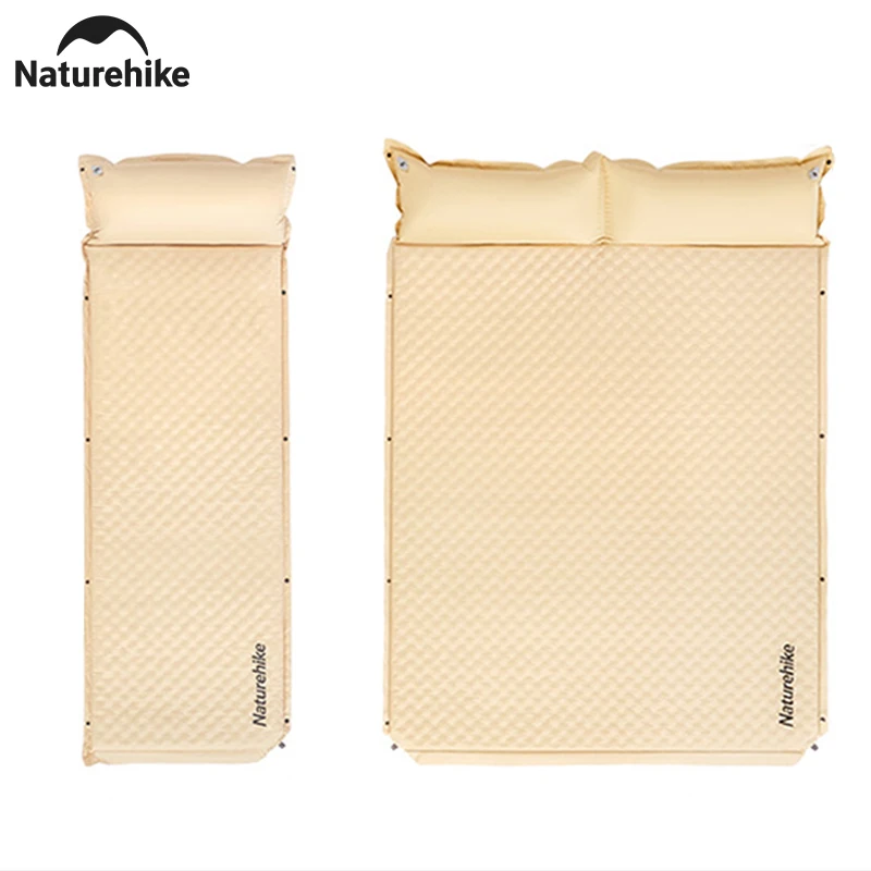 Naturehike Self-inflating Mat 6cm Portable Travel Inflatable Sleeping Pad with Pillow Splicable Tent Air Mattress Camping Mat