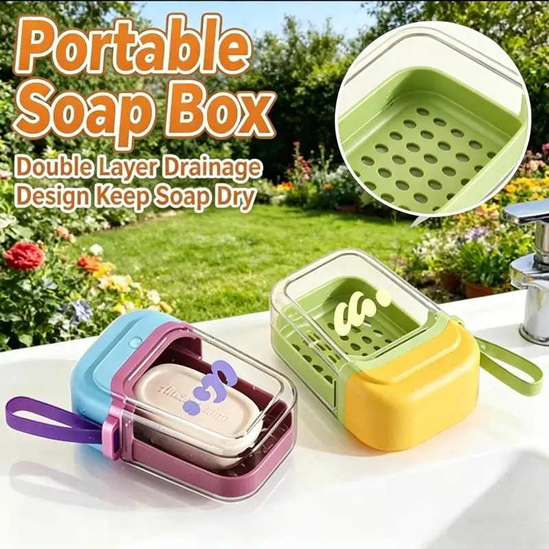 New Dopamine Soap Box Detachable Portable Soap Dispensers Waterproof Leak-Proof Bathroom Storage Travel
