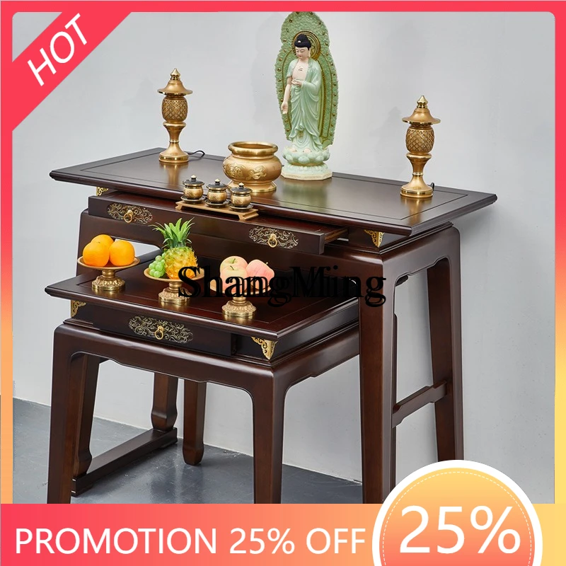 

CL wood new Chinese table carving gilt Buddha table household simple living room Gongtai modern