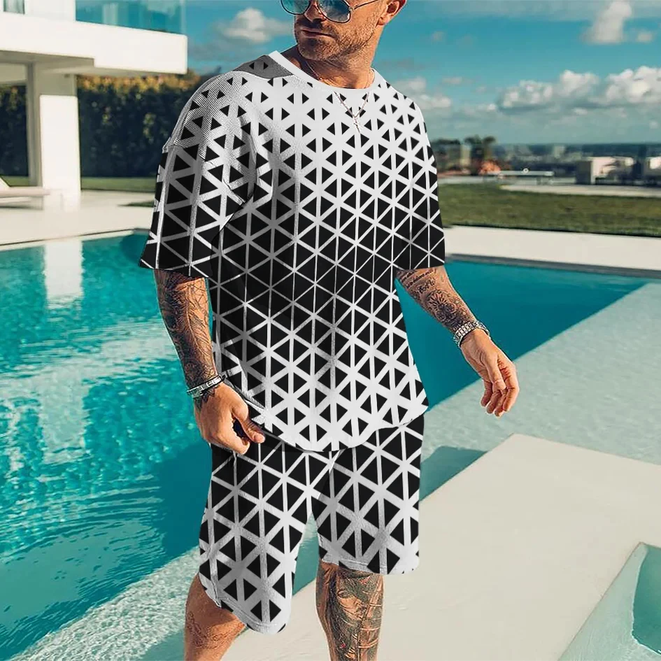 

2025-26 Summer New Hot-selling Fashion Design Luxury Comfortable Breathable Suit Travel Business Versatile T-shirt Shorts Suit