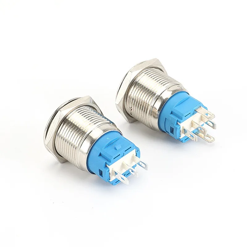 19mm Stainless Steel Metal Push Button Switch with LED Indicator, Latching/Momentary Options for Industrial & Automotive Use