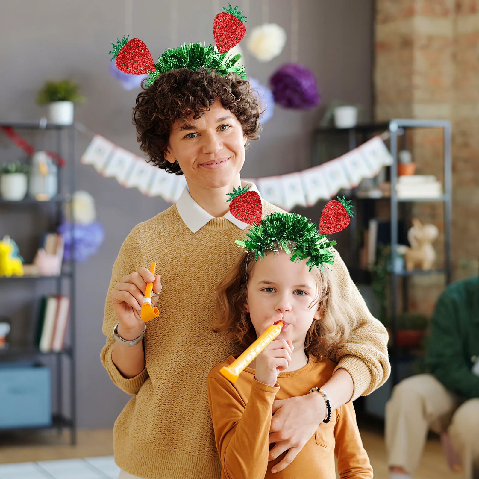 

2 шт. повязки на голову с клубникой, милые повязки для волос с фруктами, универсальные, подходят для весенней вечеринки, маскарада, фотореквизита