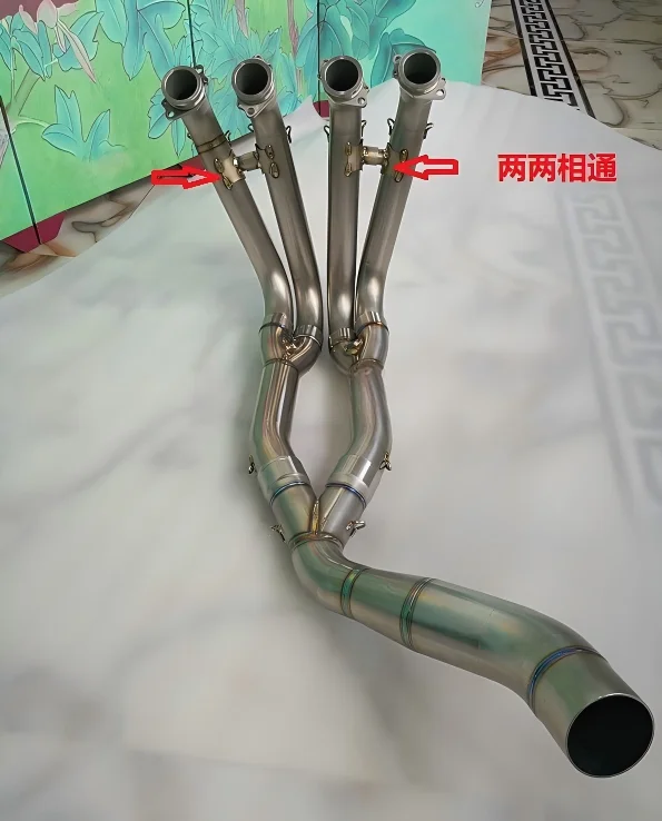 S1000RR/S1000R forSilver Titanium Front Section Pipe Imported with Original Position Straight up Motorcycle Exhaust