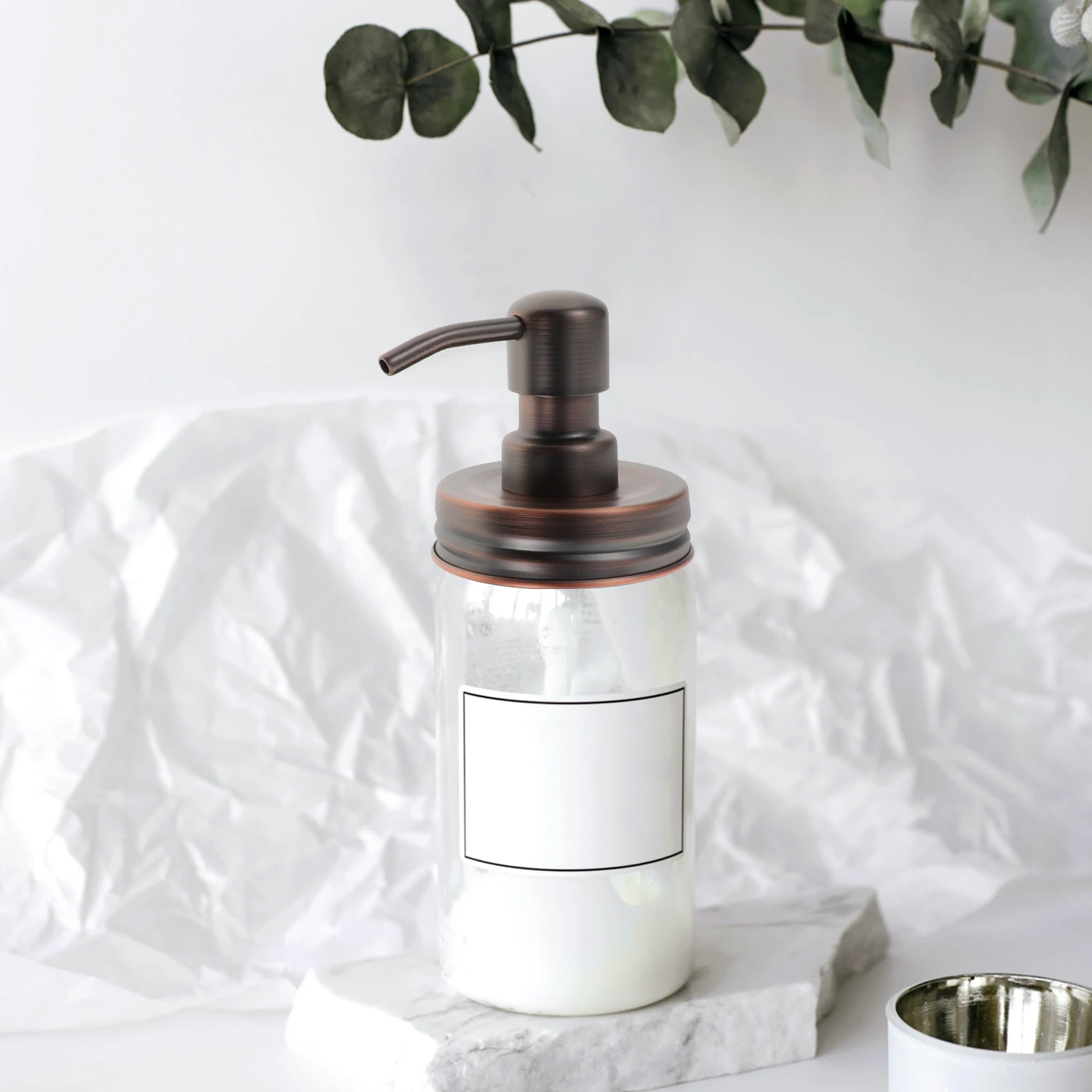 

2pcs Stainless Steel Dispenser Pumps Replacement For Lotion Soap Bottle Mason Jar Liquid Container Pump Heads Skincare Tools