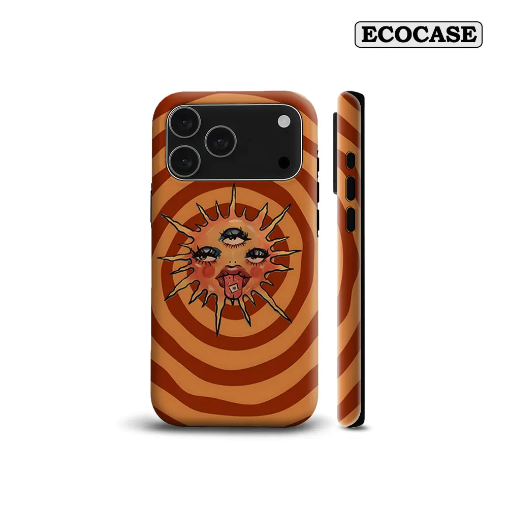 Trippy Retro Sun For Magnetic Phone Case For IPhone 18 17 16 15 14 13 Pro Max Plus Single Double-Layer Tough Case