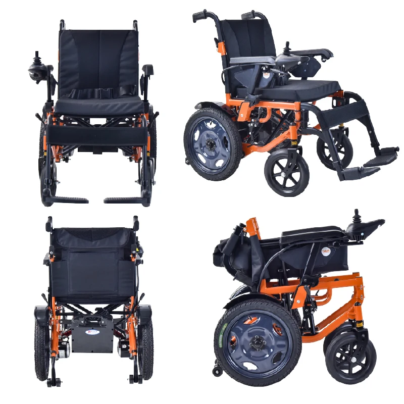 Power Handicapped Electric Foldable Wheelchair Handcycle Steel Pipe Frame Wheelchairs For Disabled People
