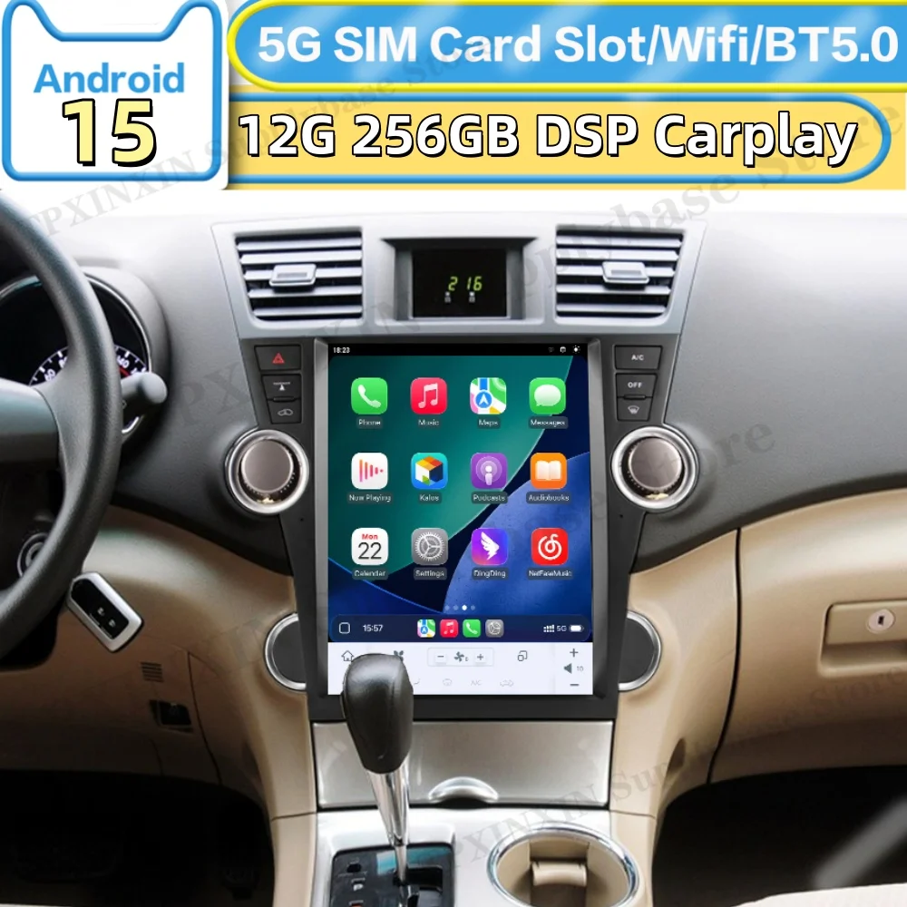 

Android 15 Multimedia For Toyota Highlander 2009~2013 GPS Navigation Video Stereo Receiver Smart Touch Screen Carplay Head Unit