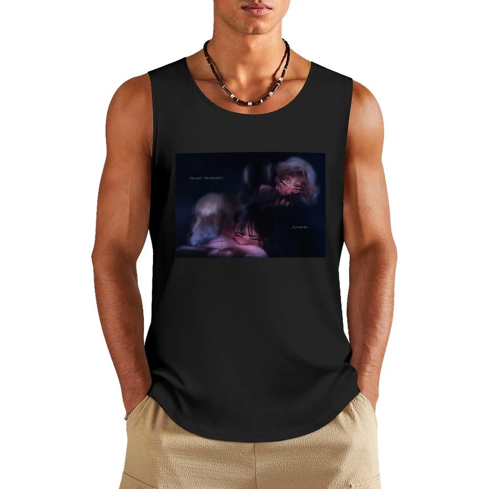 

We work Tank Top anime gym clothes for man gym top Fitness men clothing