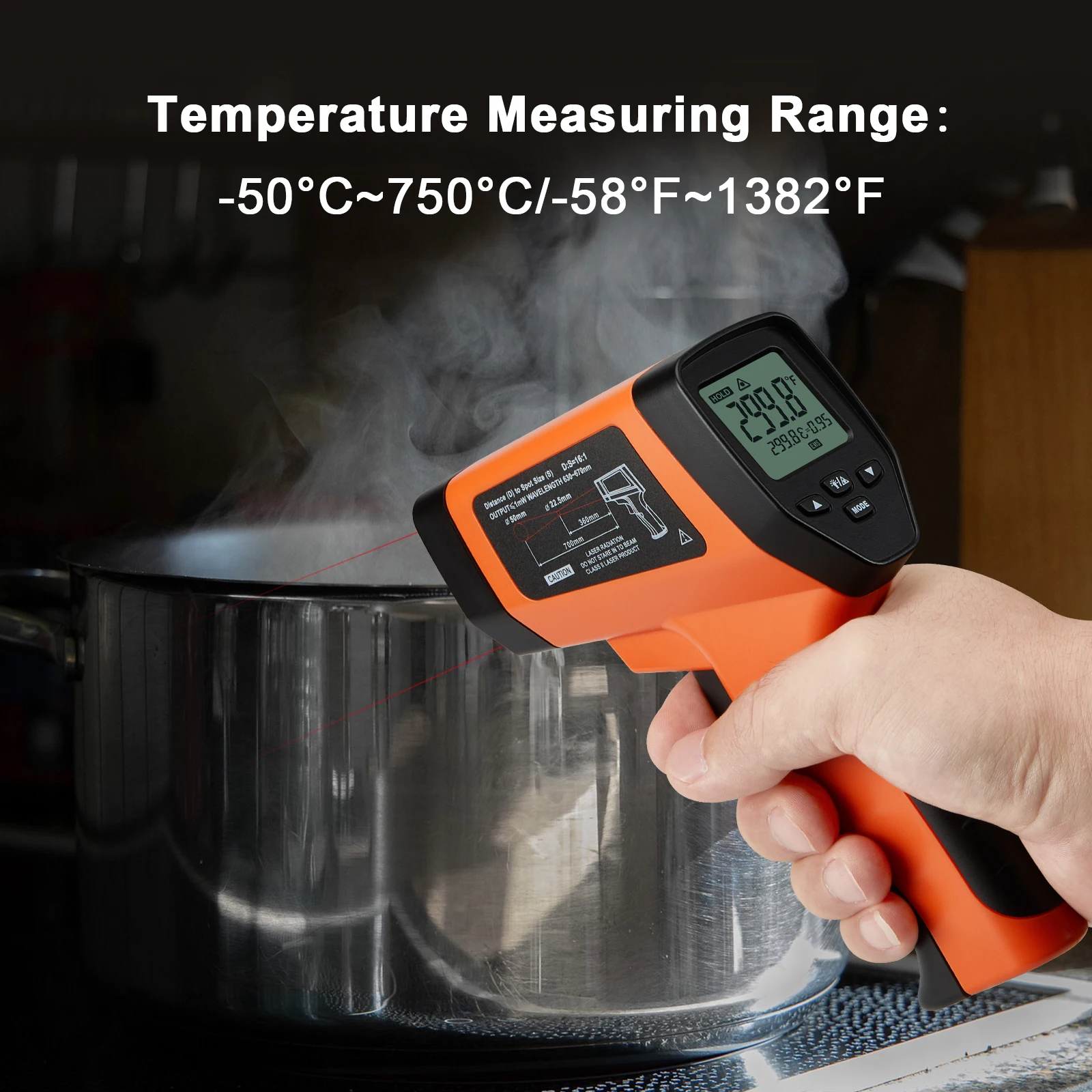 INKBIRD INK-IFT03 Infrared Thermometer Gun Non-Contact Auto-off Backlit LCD Screen Temperature Gun for Cooking,Brewing,Grilling