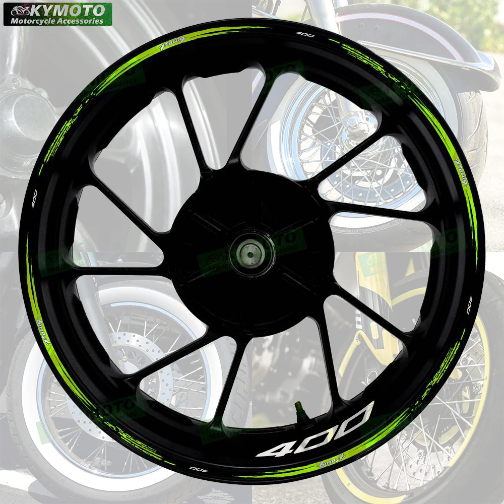 

Для NINJA400 NINJ A400 EX400 светоотражающие аксессуары для мотоциклов 17-дюймовые наклейки на передние и задние колеса, наклейки на ступицу обтекателя