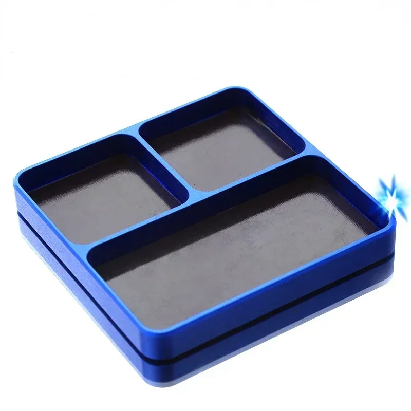 1PCS Aluminum Alloy Screw Tray Magnetic Tool Storage Plate Square Maintenance Box for RC Car Truck Accessories