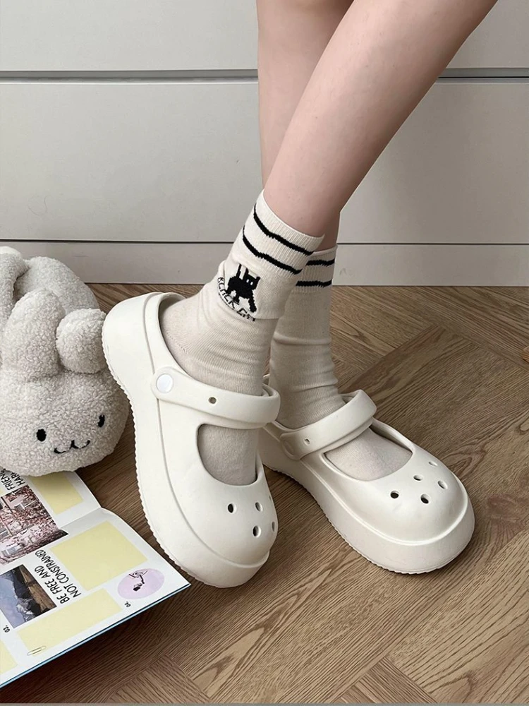 Summer 2025 Cute Junior Kawaii Shoes Slides Thick Women\'s Slippers and Ladies Sandals Platform Soft New Fashion 39 Vip Pvc B Y F