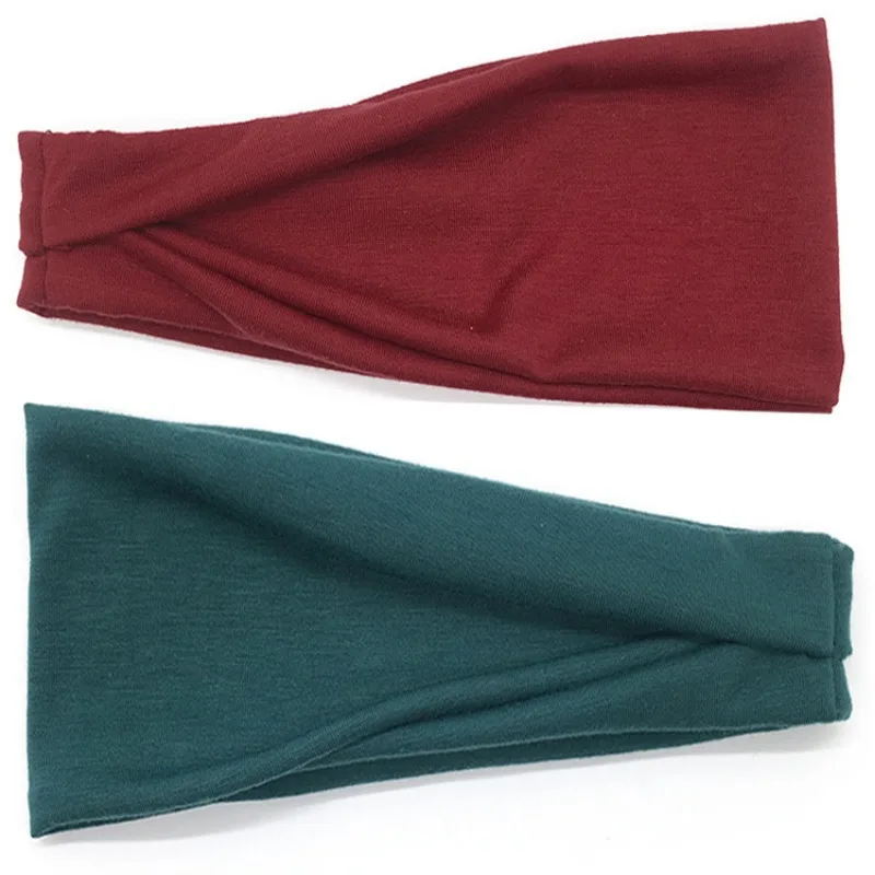 Diademas elásticas de Color liso para mujer, diadema de Yoga, turbante de moda, Aro para el cabello, diadema Retro, accesorios para el cabello,