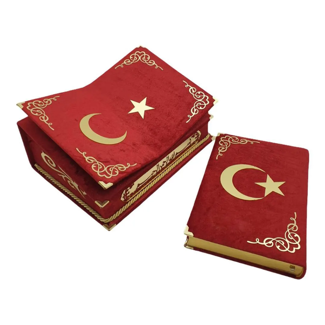 

The Holy Quran Gift Koran Set Red Moon Star With Red Velvet Box