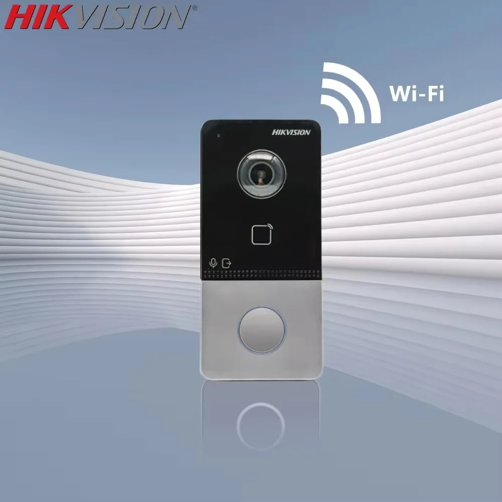 Kit de videoportero Hikvision DS-KIS603-P(C) Micrófono incorporado Multilingüe 802.3af POE