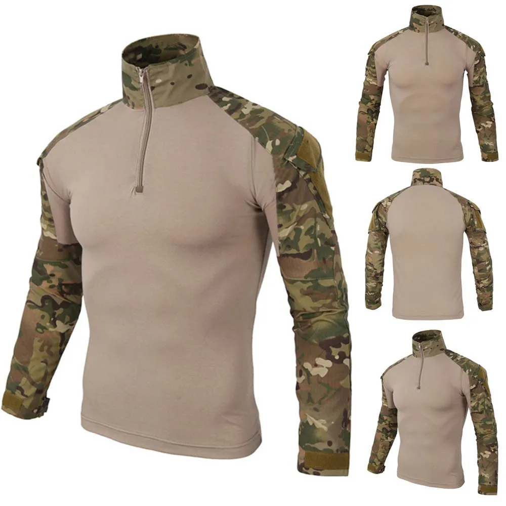 Camisa tática de camuflagem masculina, jaqueta quente, uniforme esportivo ao ar livre, outono e inverno