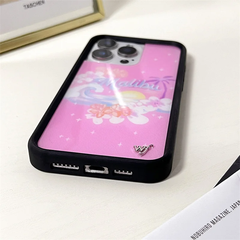 حافظة هاتف Wildflower Sky Fantasy Charli XCX 3 لهاتف iPhone 16 15 14 13 12 Pro Max Plus WF غطاء فراشة هالة وردي ساخن لطيف