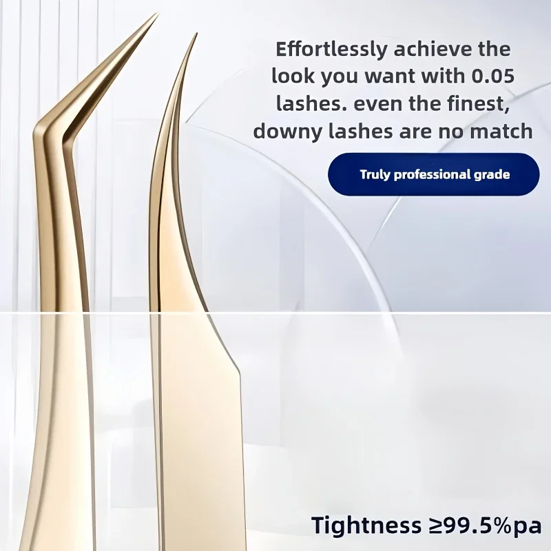 1/3pcs High-Precision Eyelash Curler Golden Eyelash Extension Tweezers, Eyebrow Tweezers, Suitable for Professional Eyelash