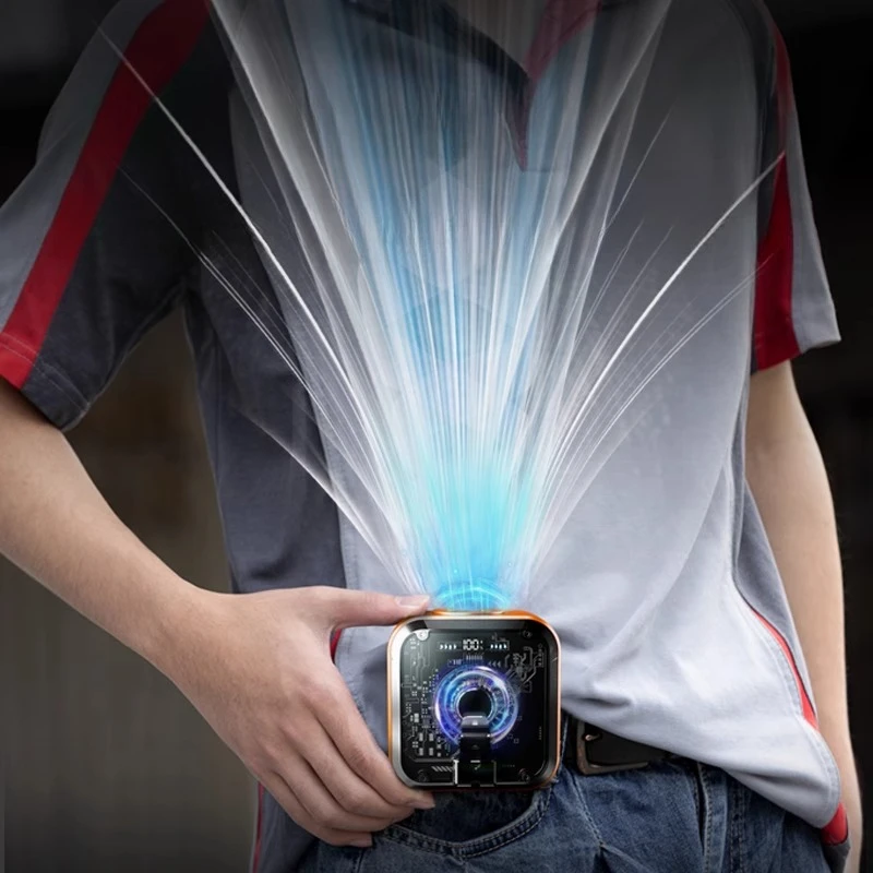 Solar-Powered Wearable Fan 5Speed Clip-On Cooling System with Replaceable Battery Ideal for Outdoor Activities/USB Rechargeable