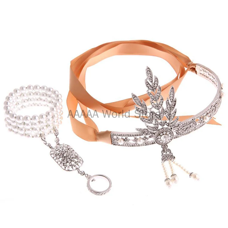 Accessoire de cheveux vintage déco des années 1920 pour femme avec bracelet, accessoires pour robe à clapet Great Gatsby