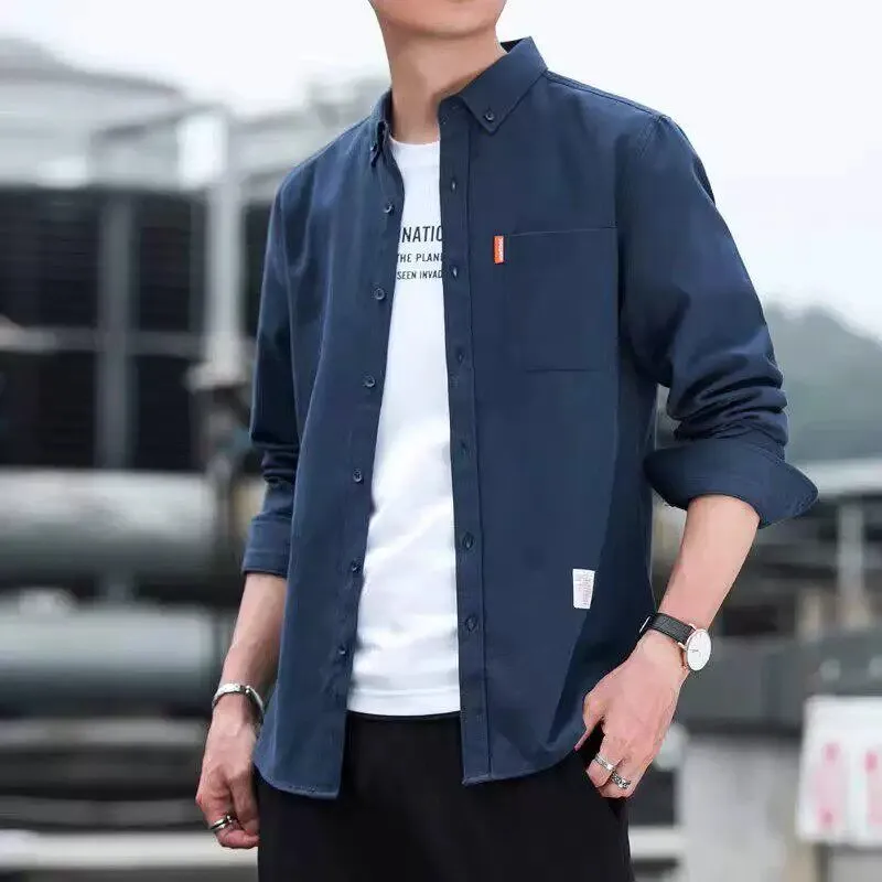 Loose Casual Long Sleeve Shirt for Men Spring Summer Resistant to Tearing Dirt And Wear Auto Repair Workwear Breathable Outer...