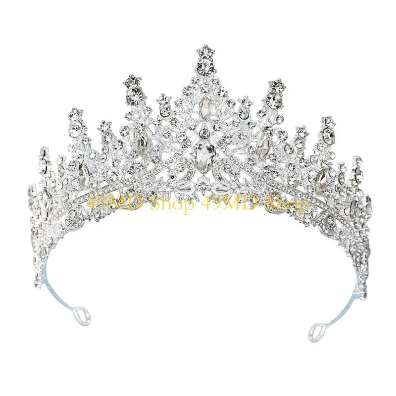 

49MD Alloys Rhinestones Headbands Vintage Elegant Women Hair Hoop Bridal Headpiece for Special Occasion