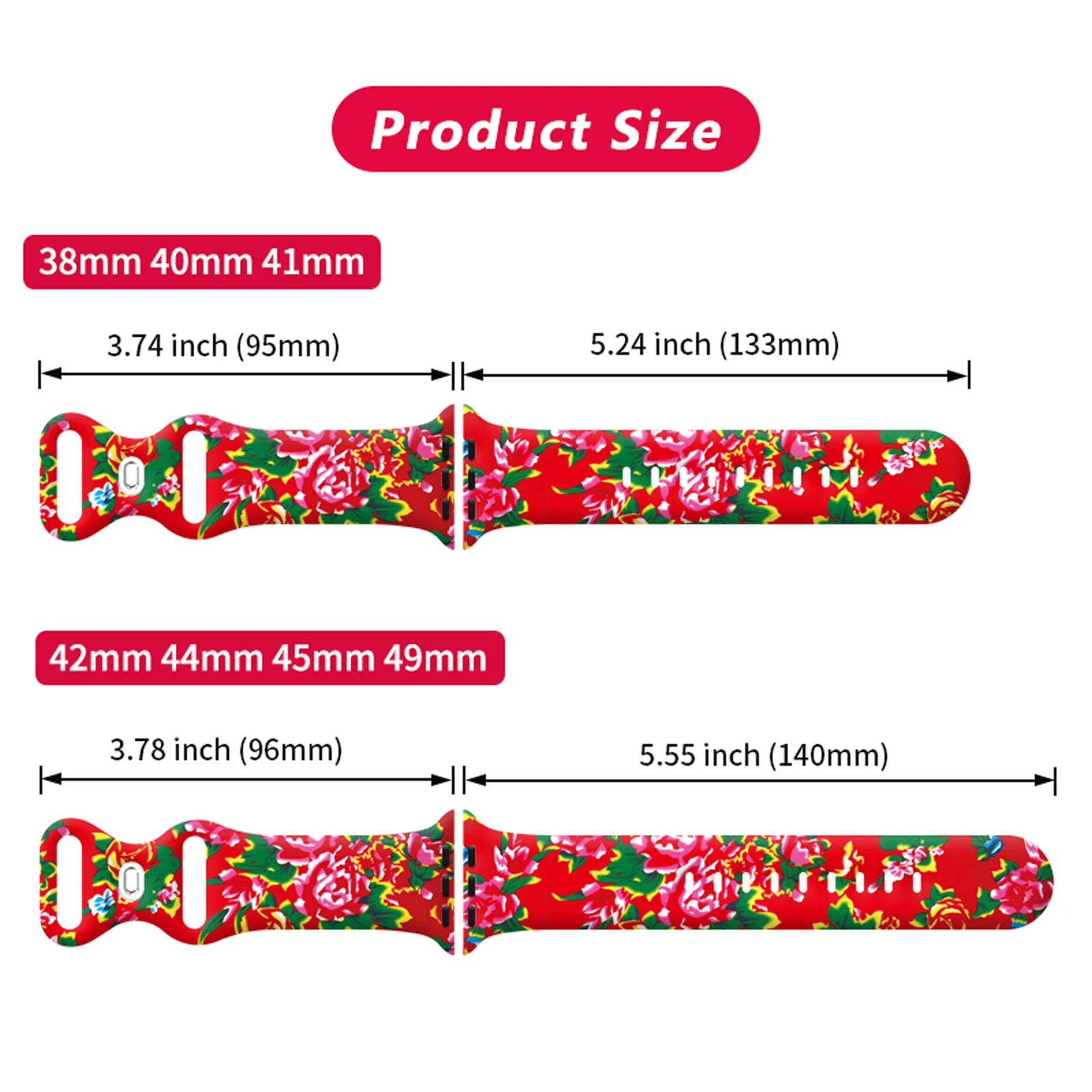 National Trend Series Print-Armband für Apple Watch 11 10 9 SE, Silikonband, austauschbares Armband für iWatch 46 mm, 42 mm, 41 mm, 40 mm