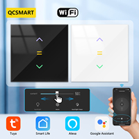 QCSMART Tuya Smart Life App Curtain Blinds Switch Backlight Windows Motor Percentage Voice Remote Control Google Home Alexa