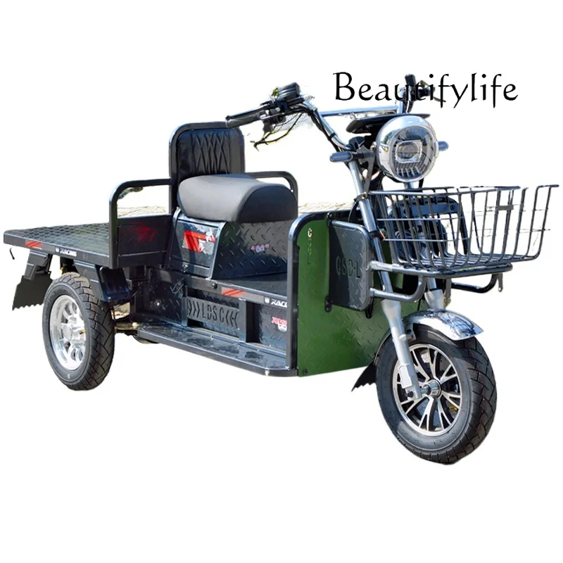 

New 72V Load ElectricTrolley Household Agricultural Lithium Battery Stall Car