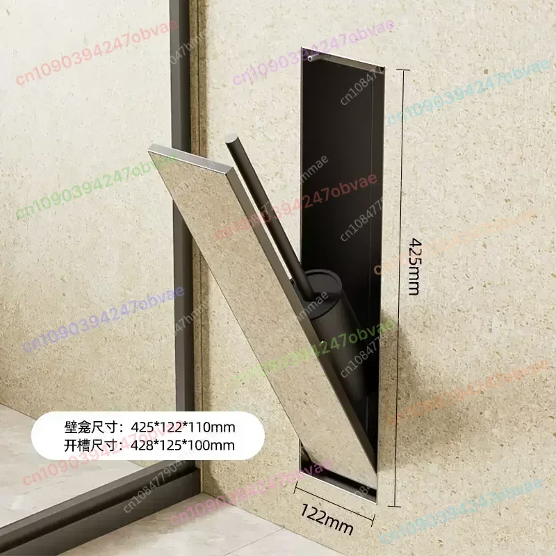 

Hidden stainless steel niche toilet recessed toilet brush bathroom in-wall customizable rack
