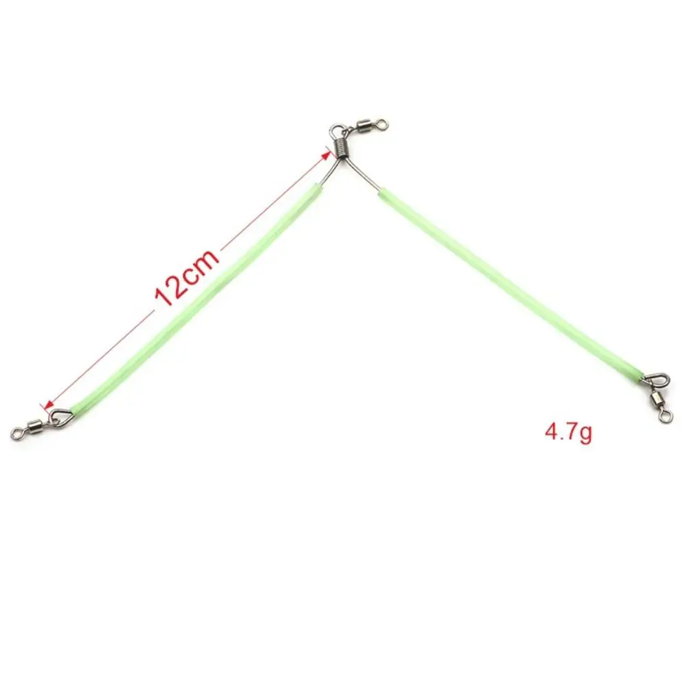 5PCS T-shaped Fishing Balance Connector Luminous Anti Entanglement Luminous Tube Balance Bracket Hollow Design 3 Way Line Swivel